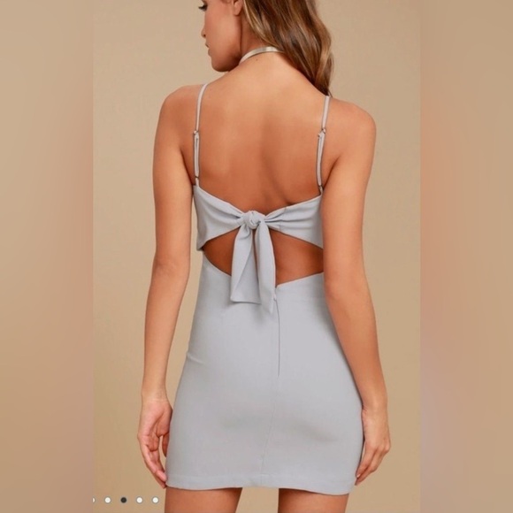 Lulus Dresses & Skirts - Lulu's Light Gray Backless Mini Dress Size M